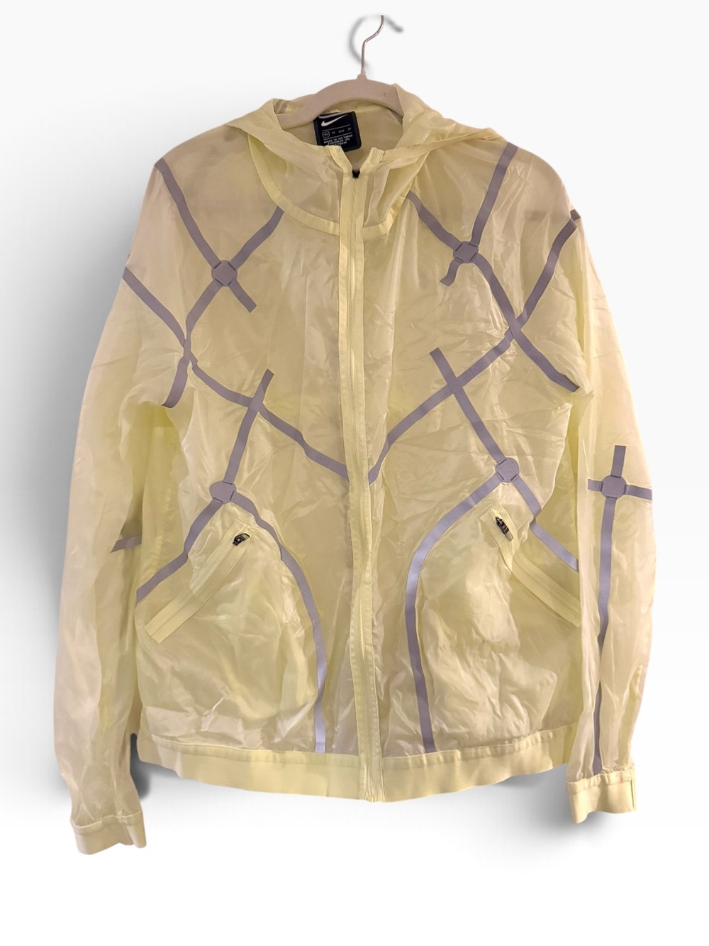 Nike Butter Yellow Lightweight Hooded Running Windbreaker XS
